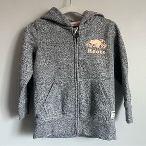 Roots Kids Gray Hoodie with pink details